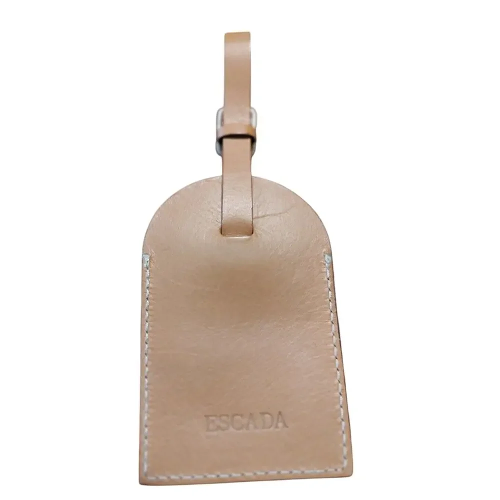 ESCADA Leather Luggage Tag Tan‎ EUC